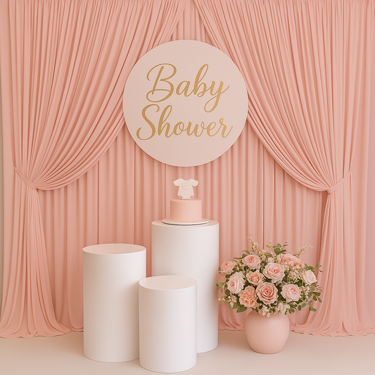 Blush Pink Linen Backdrop Panels | Rent in Detroit Area