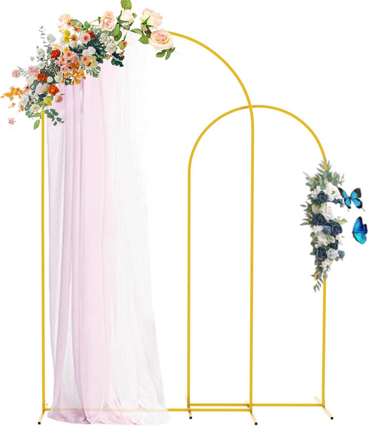 Gold Metal Double Arch Backdrop Stand